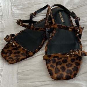 Veronica Beard Brown Leopard Sandals